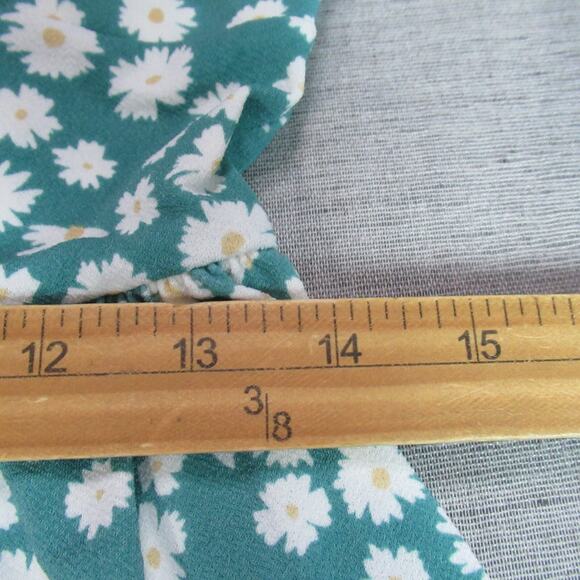 Aeropostale Dress Womens Medium Green Floral Boho Cottagecore Preppy Prairie - Picture 7 of 10